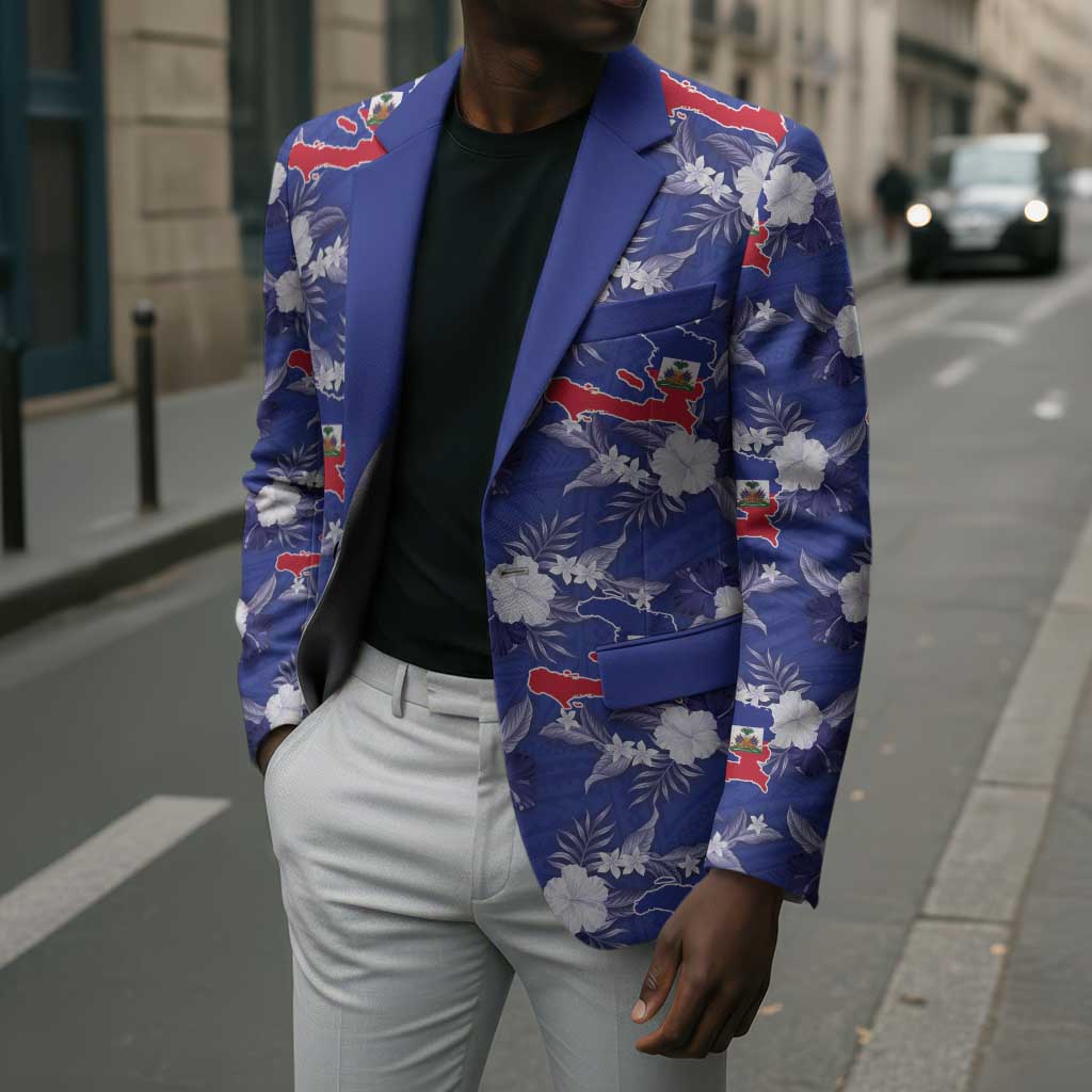 Afro-Haitians Blazer Ayiti Map and Rose Kayenn Tropical Style - Wonder Print Shop