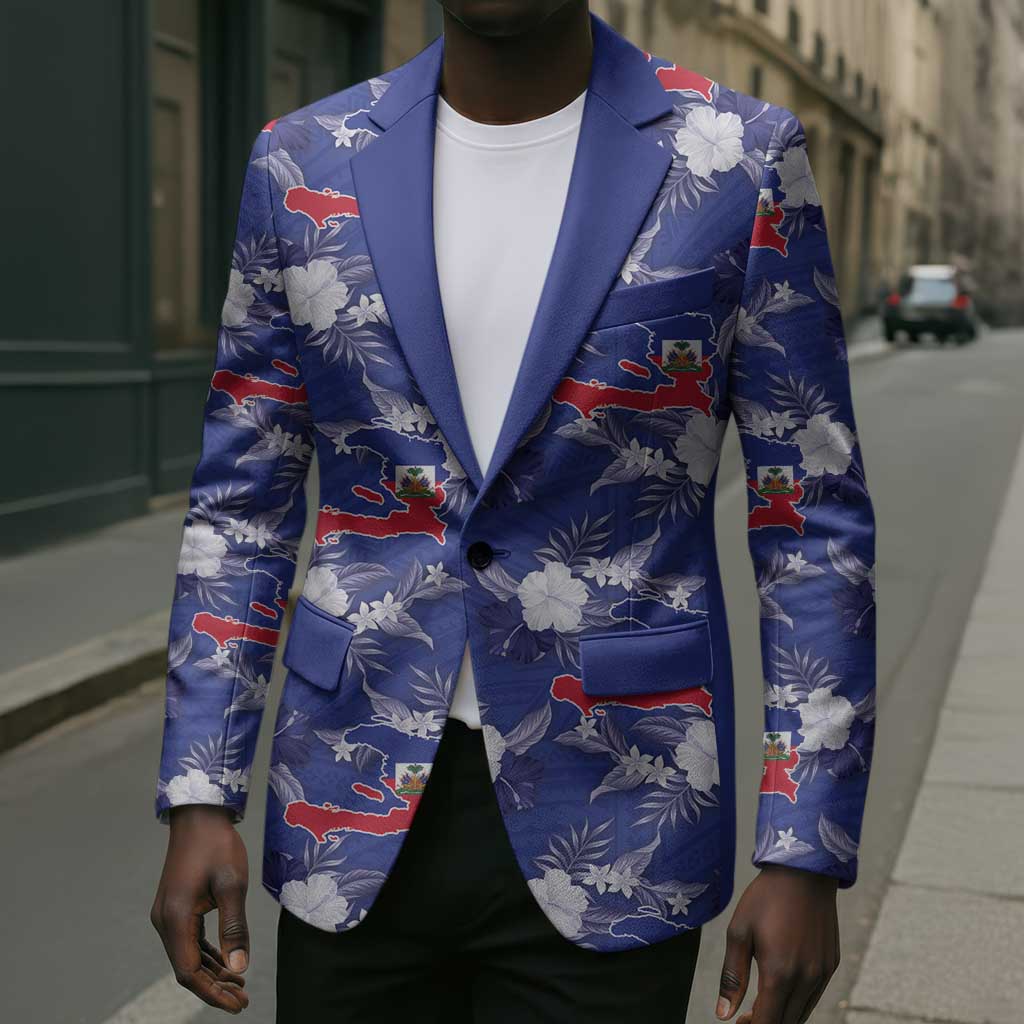Afro-Haitians Blazer Ayiti Map and Rose Kayenn Tropical Style - Wonder Print Shop