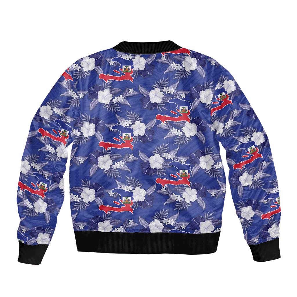Afro-Haitians Bomber Jacket Ayiti Map and Rose Kayenn Tropical Style - Wonder Print Shop