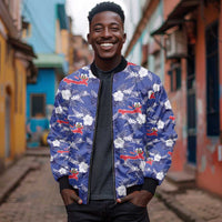 Afro-Haitians Bomber Jacket Ayiti Map and Rose Kayenn Tropical Style - Wonder Print Shop