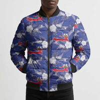 Afro-Haitians Bomber Puffer Jacket Ayiti Map and Rose Kayenn Tropical Style - Wonder Print Shop