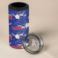 Afro-Haitians 4 in 1 Can Cooler Tumbler Ayiti Map and Rose Kayenn Tropical Style - Wonder Print Shop