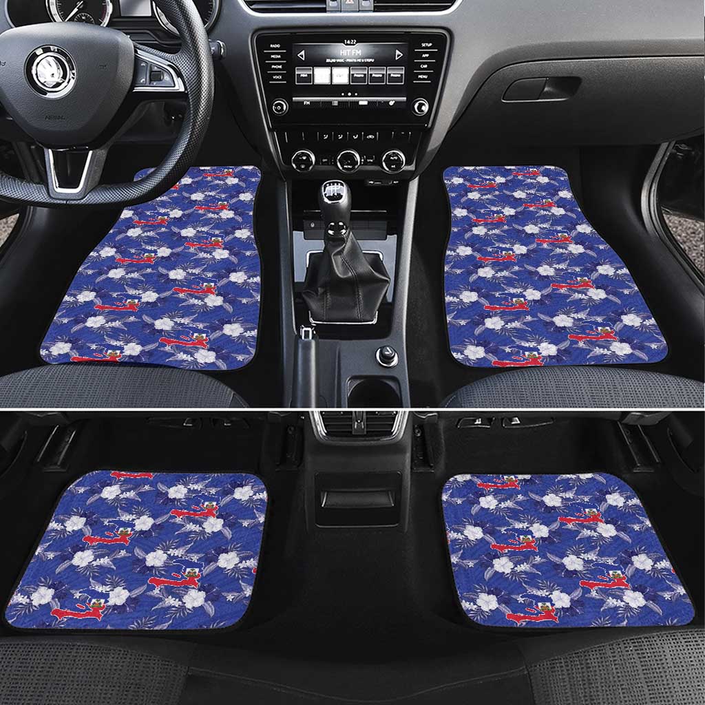 Afro-Haitians Car Mats Ayiti Map and Rose Kayenn Tropical Style - Wonder Print Shop