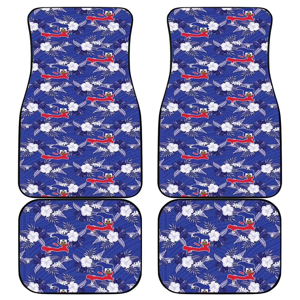 Afro-Haitians Car Mats Ayiti Map and Rose Kayenn Tropical Style - Wonder Print Shop