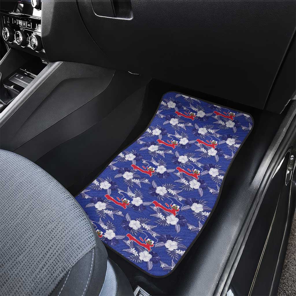 Afro-Haitians Car Mats Ayiti Map and Rose Kayenn Tropical Style - Wonder Print Shop