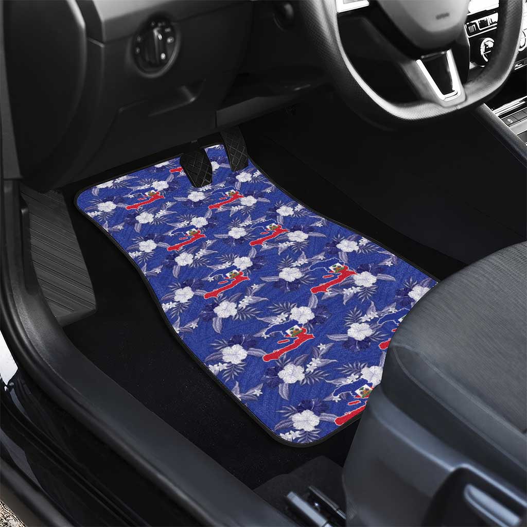 Afro-Haitians Car Mats Ayiti Map and Rose Kayenn Tropical Style - Wonder Print Shop