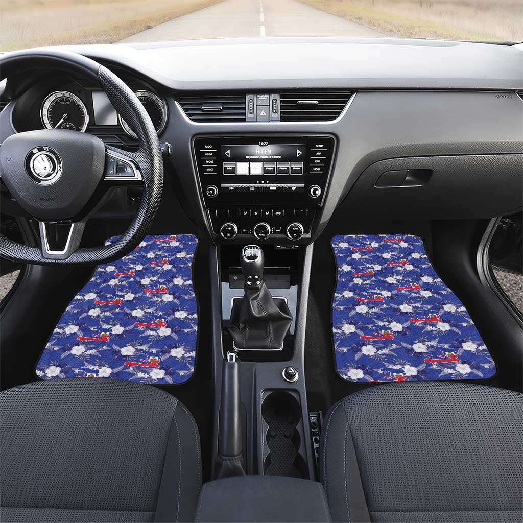 Afro-Haitians Car Mats Ayiti Map and Rose Kayenn Tropical Style - Wonder Print Shop
