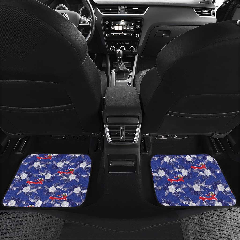 Afro-Haitians Car Mats Ayiti Map and Rose Kayenn Tropical Style - Wonder Print Shop