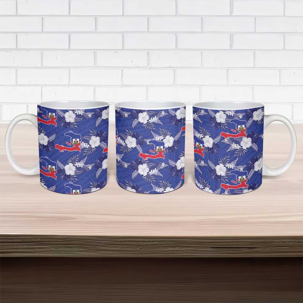 Afro-Haitians Ceramic Mug Ayiti Map and Rose Kayenn Tropical Style - Wonder Print Shop