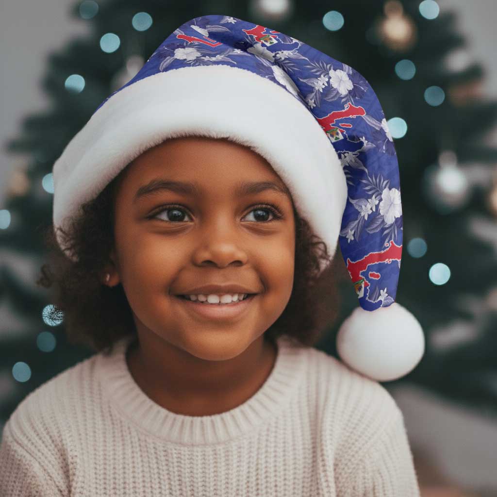Afro-Haitians Christmas Santa Hat Ayiti Map and Rose Kayenn Tropical Style - Wonder Print Shop