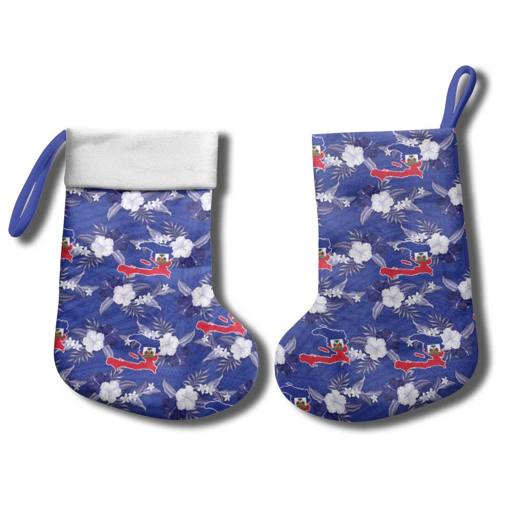 Afro-Haitians Christmas Stocking Ayiti Map and Rose Kayenn Tropical Style - Wonder Print Shop