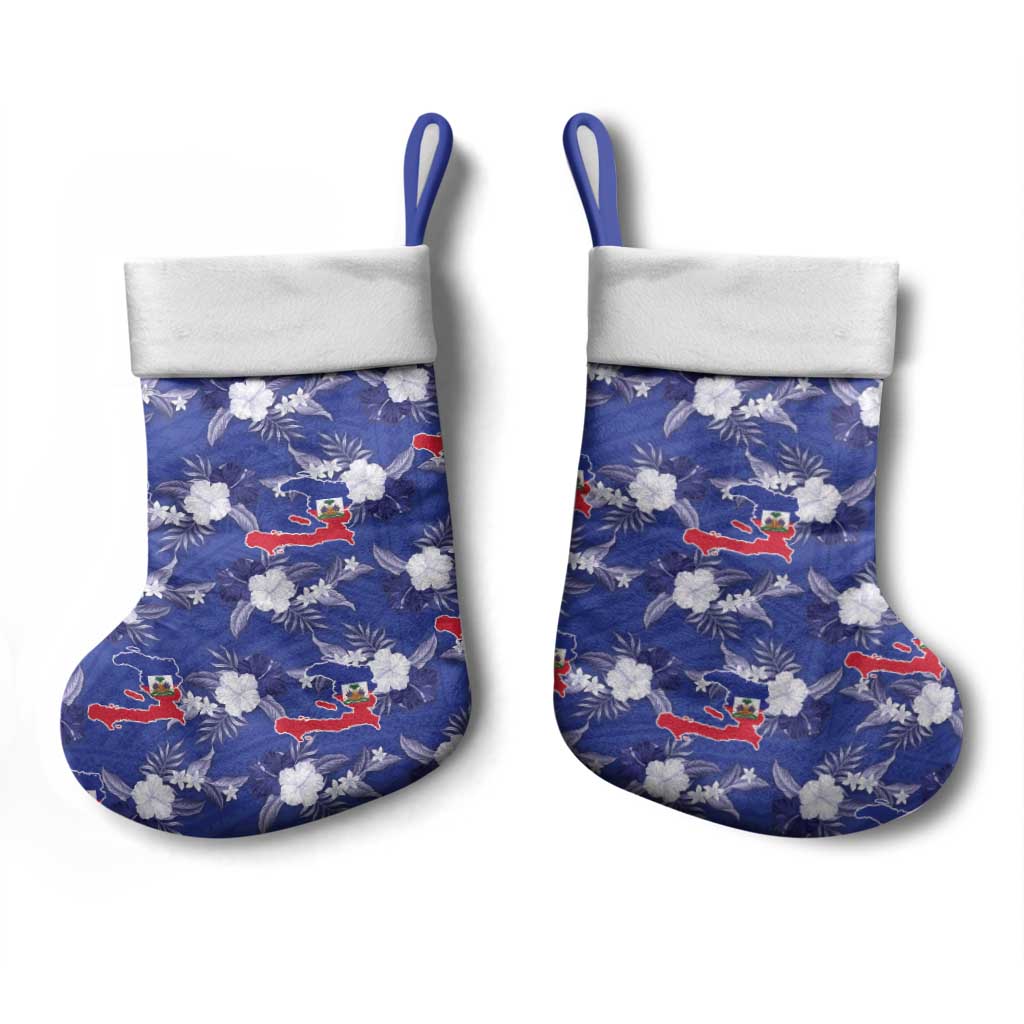 Afro-Haitians Christmas Stocking Ayiti Map and Rose Kayenn Tropical Style - Wonder Print Shop