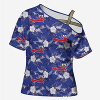 Afro-Haitians Cross Shoulder Shirt Ayiti Map and Rose Kayenn Tropical Style - Wonder Print Shop