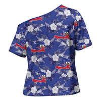 Afro-Haitians Cross Shoulder Shirt Ayiti Map and Rose Kayenn Tropical Style - Wonder Print Shop