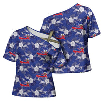 Afro-Haitians Cross Shoulder Shirt Ayiti Map and Rose Kayenn Tropical Style - Wonder Print Shop