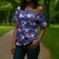 Afro-Haitians Cross Shoulder Shirt Ayiti Map and Rose Kayenn Tropical Style - Wonder Print Shop