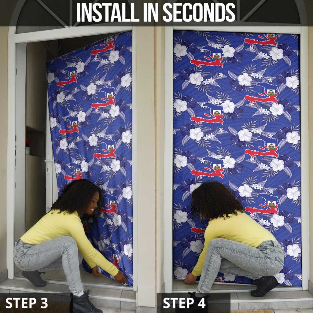 Afro-Haitians Door Cover Ayiti Map and Rose Kayenn Tropical Style - Wonder Print Shop