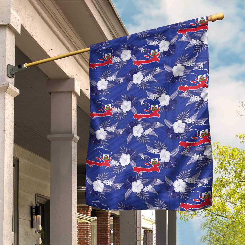 Afro-Haitians Garden Flag Ayiti Map and Rose Kayenn Tropical Style - Wonder Print Shop