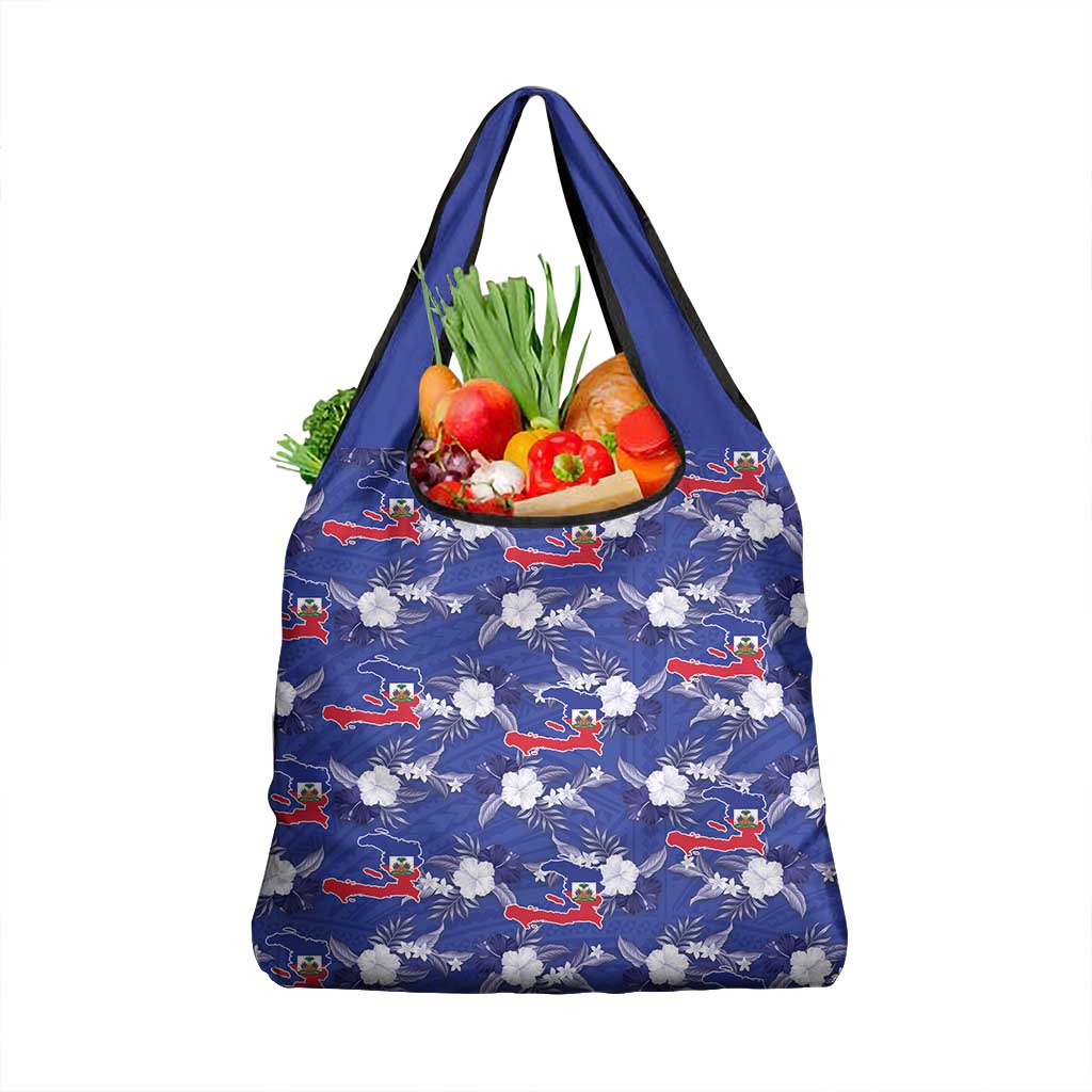 Afro-Haitians Grocery Bag Ayiti Map and Rose Kayenn Tropical Style - Wonder Print Shop