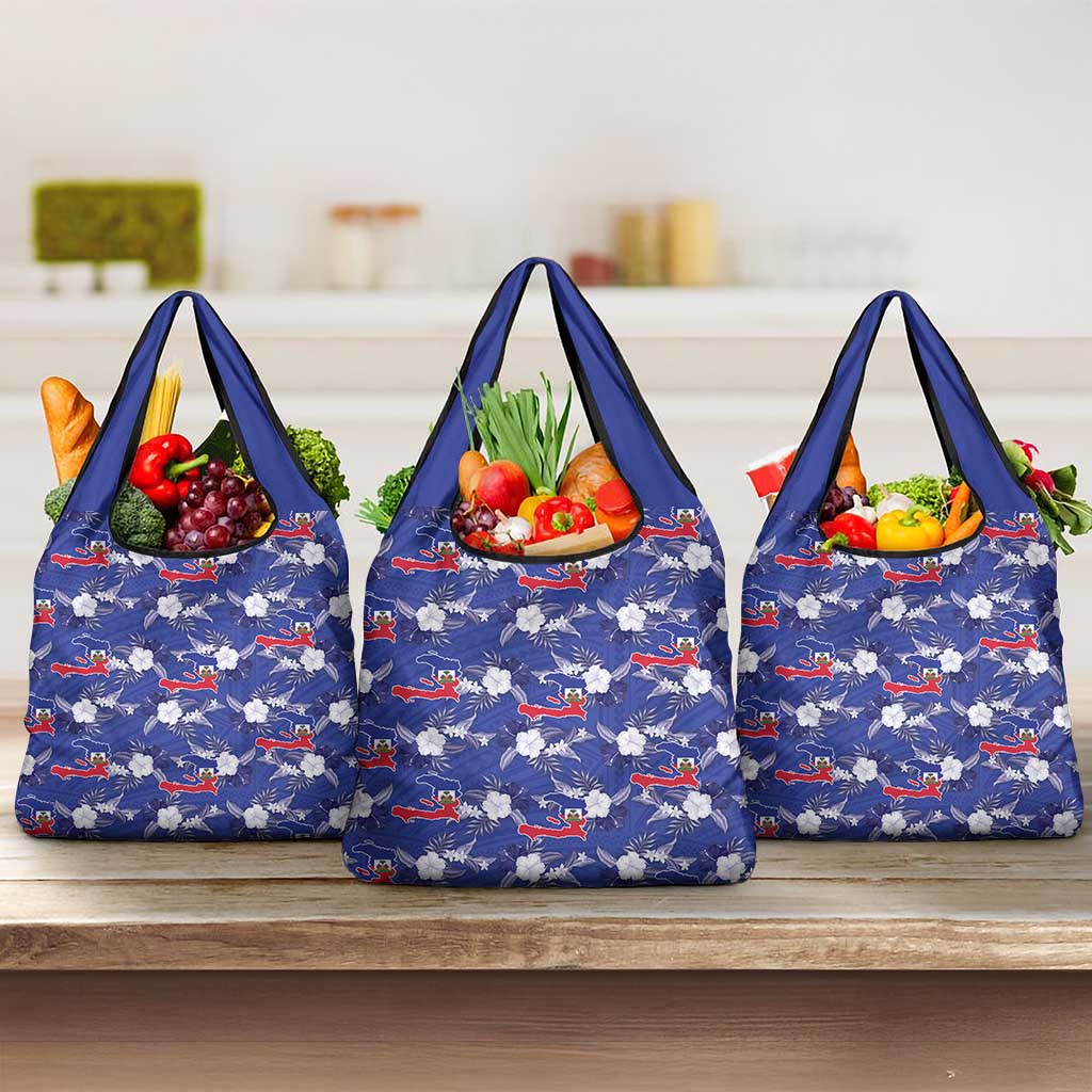 Afro-Haitians Grocery Bag Ayiti Map and Rose Kayenn Tropical Style - Wonder Print Shop