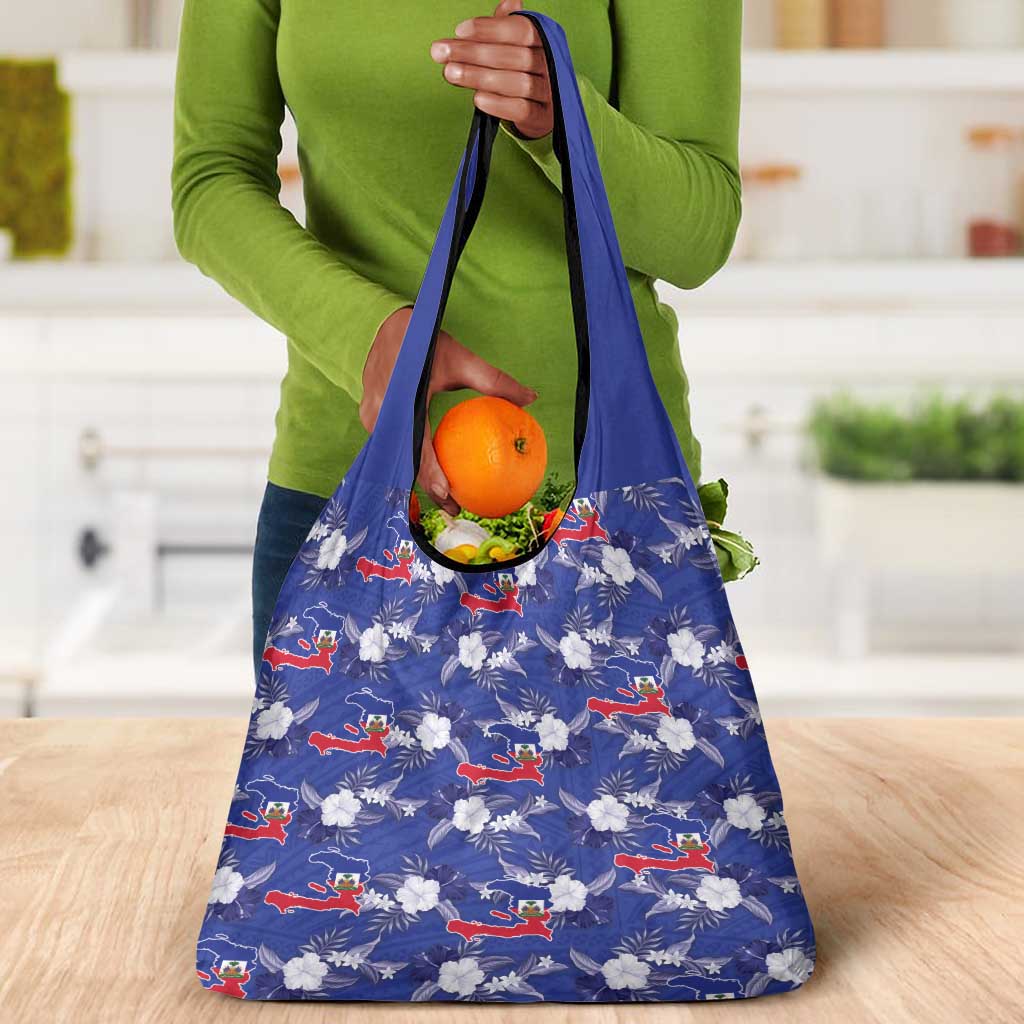 Afro-Haitians Grocery Bag Ayiti Map and Rose Kayenn Tropical Style - Wonder Print Shop