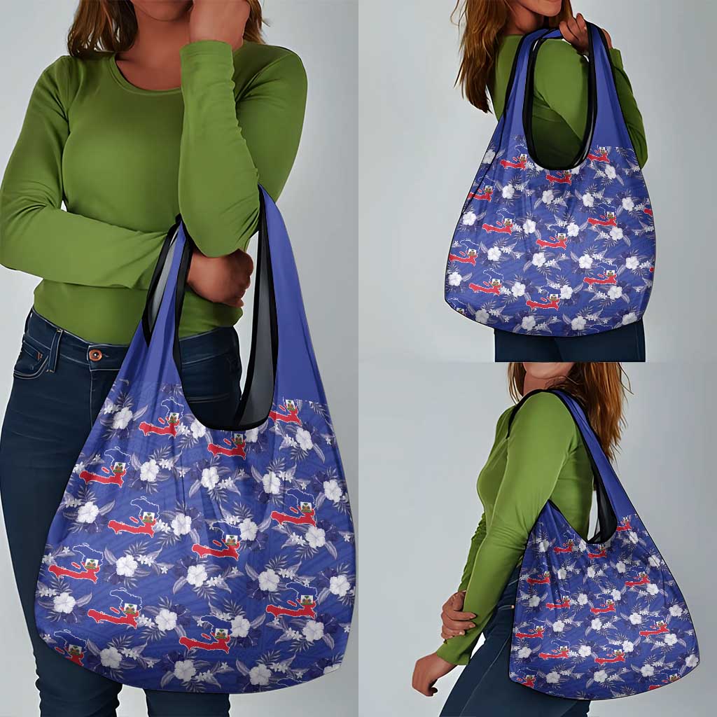 Afro-Haitians Grocery Bag Ayiti Map and Rose Kayenn Tropical Style - Wonder Print Shop