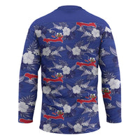 Afro-Haitians Hockey Jersey Ayiti Map and Rose Kayenn Tropical Style - Wonder Print Shop