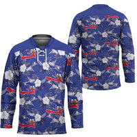 Afro-Haitians Hockey Jersey Ayiti Map and Rose Kayenn Tropical Style - Wonder Print Shop