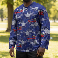 Afro-Haitians Hockey Jersey Ayiti Map and Rose Kayenn Tropical Style - Wonder Print Shop