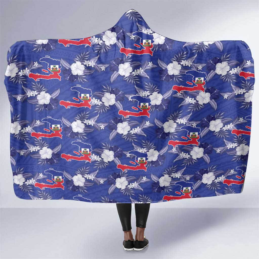 Afro-Haitians Hooded Blanket Ayiti Map and Rose Kayenn Tropical Style - Wonder Print Shop