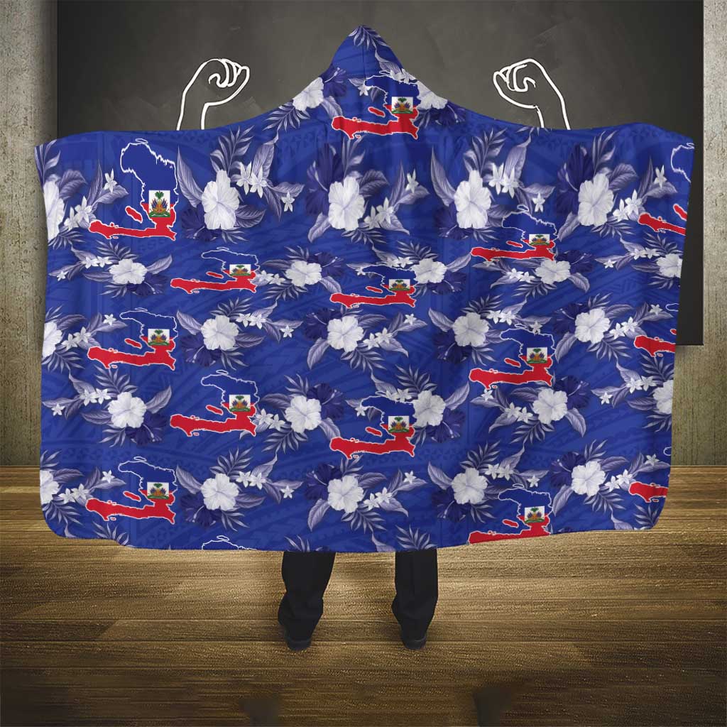 Afro-Haitians Hooded Blanket Ayiti Map and Rose Kayenn Tropical Style - Wonder Print Shop