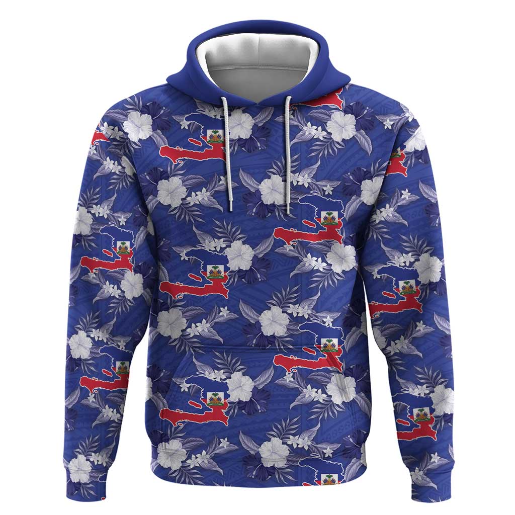 Afro-Haitians Hoodie Ayiti Map and Rose Kayenn Tropical Style - Wonder Print Shop