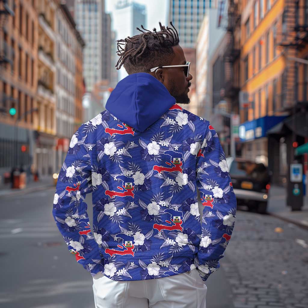 Afro-Haitians Hoodie Ayiti Map and Rose Kayenn Tropical Style - Wonder Print Shop