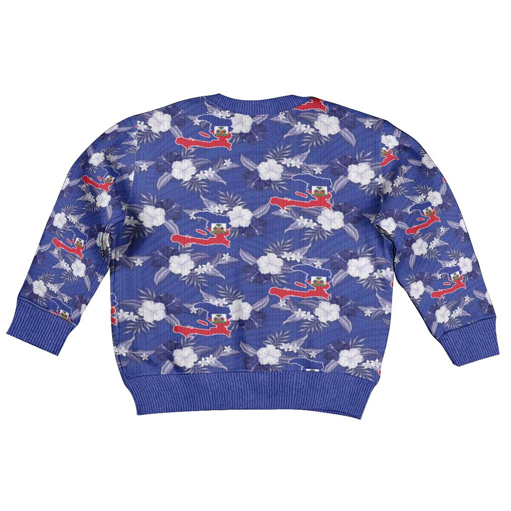 Afro-Haitians Kid Ugly Christmas Sweater Ayiti Map and Rose Kayenn Tropical Style - Wonder Print Shop