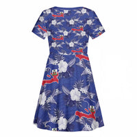 Afro-Haitians Kid Short Sleeve Dress Ayiti Map and Rose Kayenn Tropical Style LT14