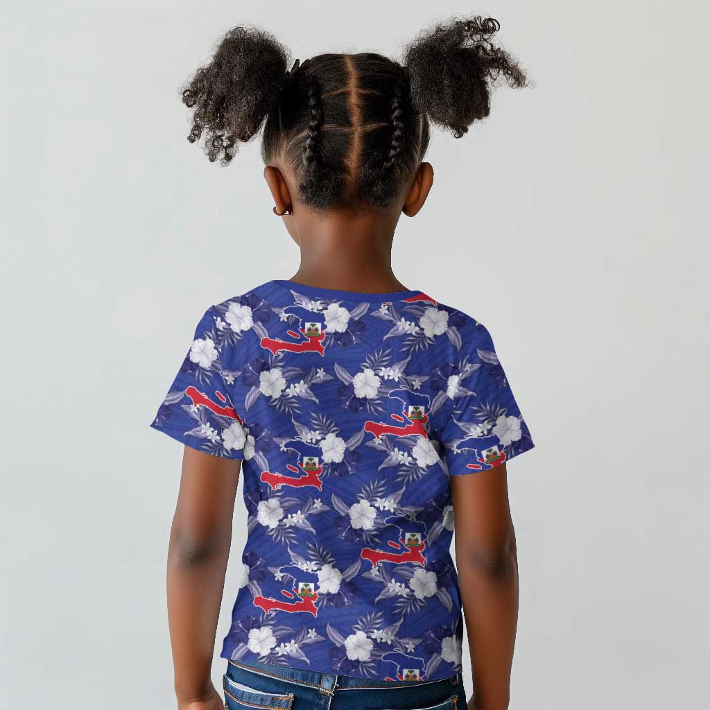 Afro-Haitians Kid T shirt Ayiti Map and Rose Kayenn Tropical Style LT14