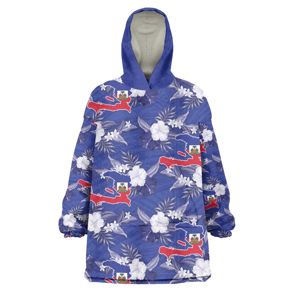 Afro-Haitians Kid Wearable Blanket Hoodie Ayiti Map and Rose Kayenn Tropical Style - Wonder Print Shop
