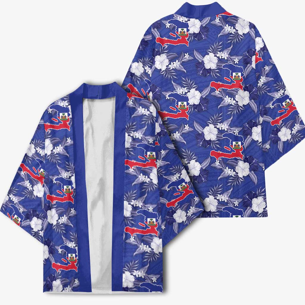 Afro-Haitians Kimono Ayiti Map and Rose Kayenn Tropical Style - Wonder Print Shop