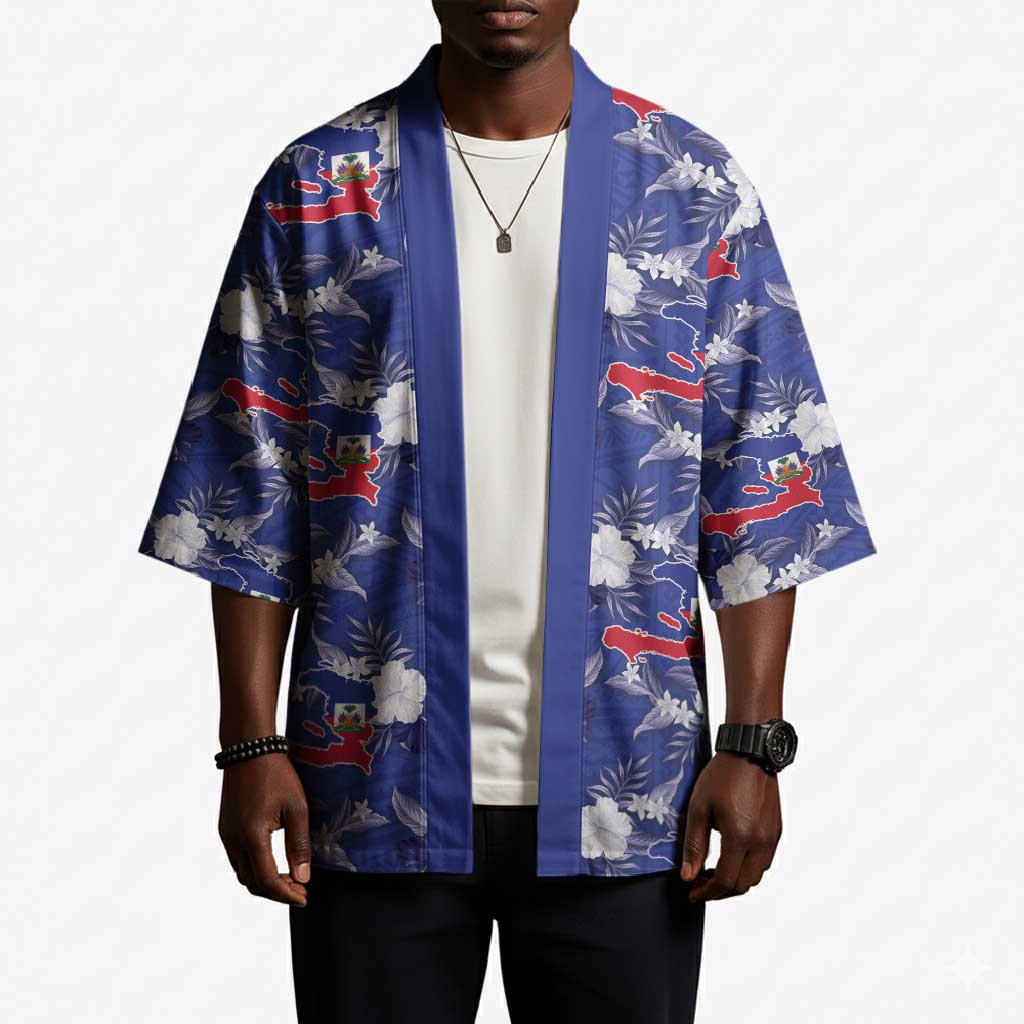 Afro-Haitians Kimono Ayiti Map and Rose Kayenn Tropical Style - Wonder Print Shop