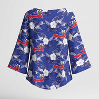 Afro-Haitians Kimono Sleeve Blouse Ayiti Map and Rose Kayenn Tropical Style - Wonder Print Shop