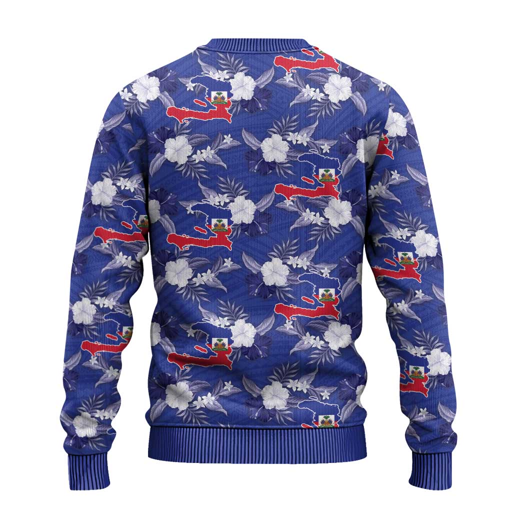 Afro-Haitians Ugly Christmas Sweater Ayiti Map and Rose Kayenn Tropical Style - Wonder Print Shop