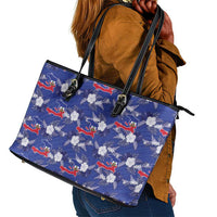 Afro-Haitians Leather Tote Bag Ayiti Map and Rose Kayenn Tropical Style - Wonder Print Shop