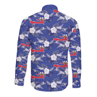Afro-Haitians Long Sleeve Button Shirt Ayiti Map and Rose Kayenn Tropical Style - Wonder Print Shop