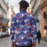 Afro-Haitians Long Sleeve Button Shirt Ayiti Map and Rose Kayenn Tropical Style - Wonder Print Shop