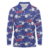 Afro-Haitians Long Sleeve Polo Shirt Ayiti Map and Rose Kayenn Tropical Style - Wonder Print Shop