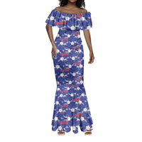 Afro-Haitians Mermaid Dress Ayiti Map and Rose Kayenn Tropical Style LT14