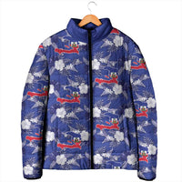 Afro-Haitians Padded Jacket Ayiti Map and Rose Kayenn Tropical Style - Wonder Print Shop