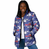 Afro-Haitians Padded Jacket Ayiti Map and Rose Kayenn Tropical Style - Wonder Print Shop