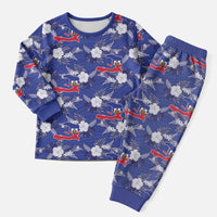 Afro-Haitians Christmas Pajama Set Ayiti Map and Rose Kayenn Tropical Style - Wonder Print Shop