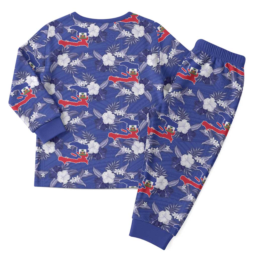 Afro-Haitians Christmas Pajama Set Ayiti Map and Rose Kayenn Tropical Style - Wonder Print Shop